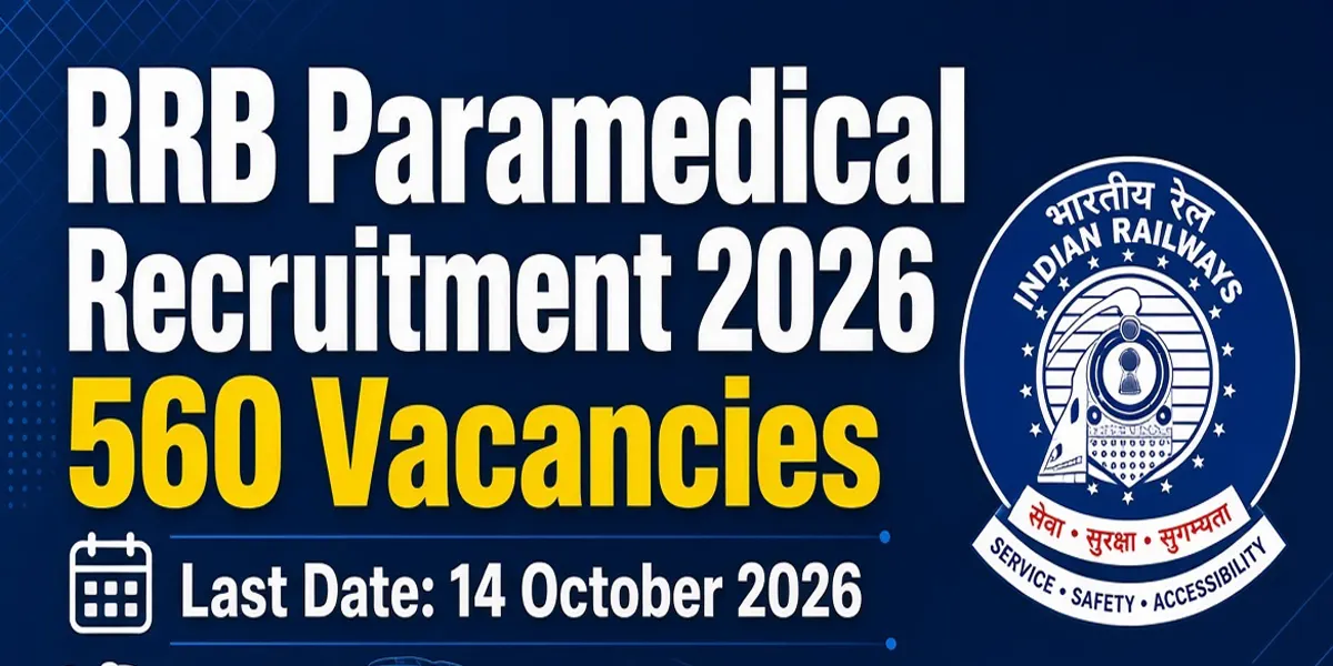 RRB Paramedical Recruitment 2026 - Apply Online